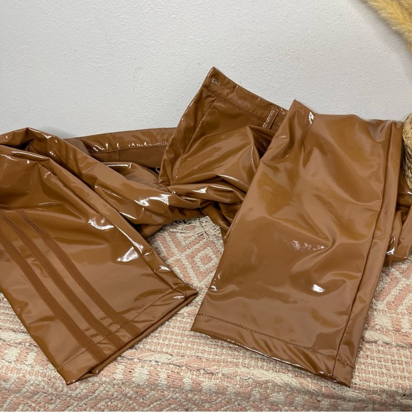 Adidas X Ivy Park Brown Latex Faux Leather Pants Yeezy Beyoncé Size XL NWT - Picture 15 of 16